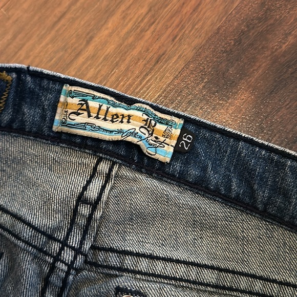 Vintage Allen B. Allen Schwartz Faded Embellished Flare Bell Bottom Jean size 26 - Picture 6 of 11